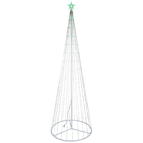 LED Lighted Show Cone Christmas Tree with Star Outdoor Decoration - 12' - Green
