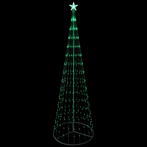 LED Lighted Show Cone Christmas Tree with Star Outdoor Decoration - 12' - Green