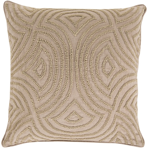 18" Tawny Brown Contemporary Square Throw Pillow