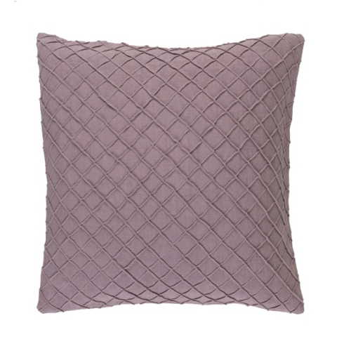 Coussin décoratif carré contemporain violet pâle de 20 po - bourre en duvet