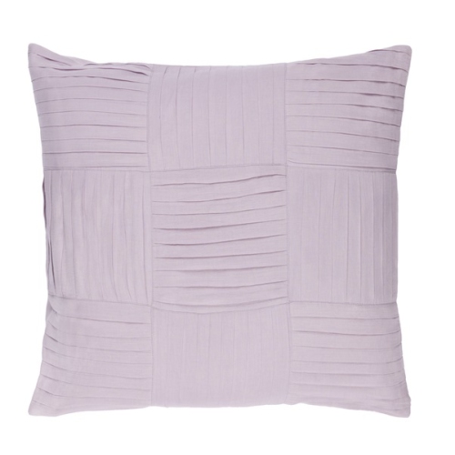 Coussin décoratif carré tissé violet pastel de 20 po