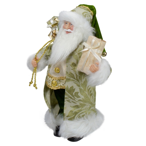 13" Santa Claus with Gift Sack Standing Christmas Figure