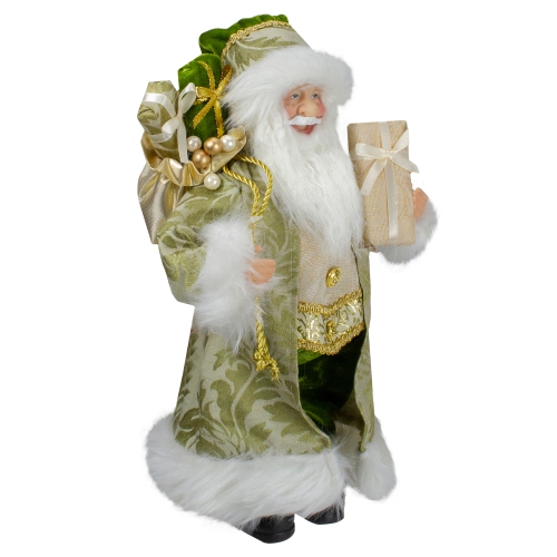 13" Santa Claus with Gift Sack Standing Christmas Figure