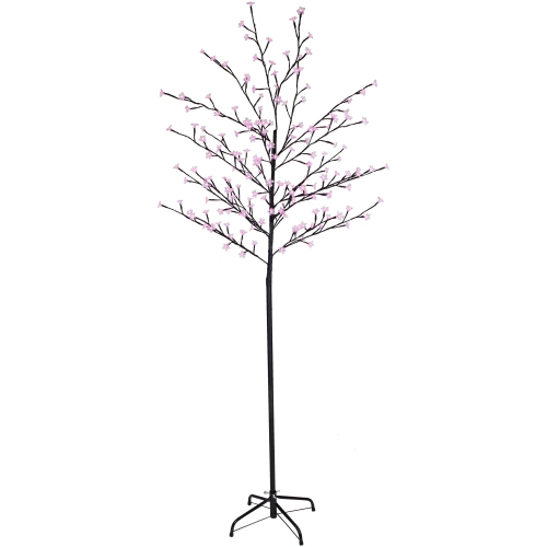 Pre-Lit Sakura Cherry Blossom Flower Artificial Tree - 6' - Pink LED Lights
