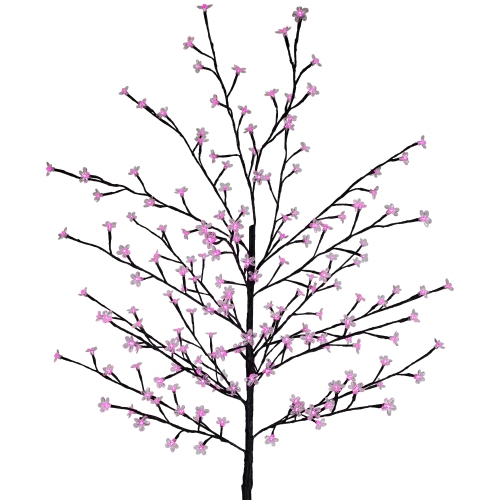 Pre-Lit Sakura Cherry Blossom Flower Artificial Tree - 6' - Pink LED Lights