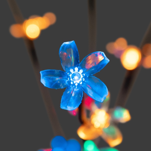 Pre-Lit Cherry Blossom Artificial Tree Branches - 2.5' - Multicolor LED Lights - Set of 3