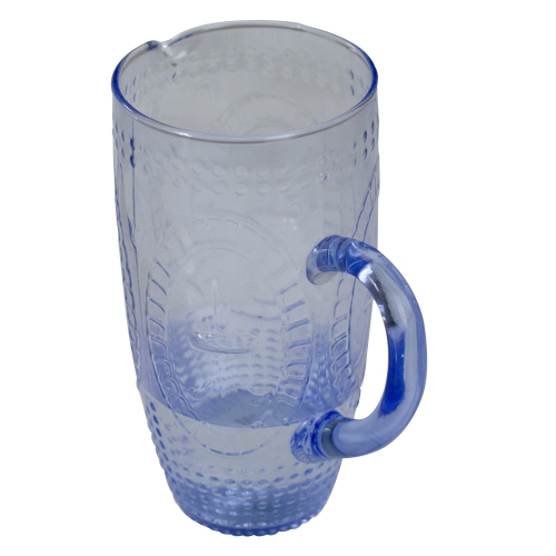 8.75" Blue Textured Glass Beverage Pitcher