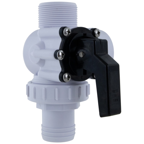 HydroTools Swimming Pool and Spa Standard Right Outlet 3-Way Ball Valve - 6.25"