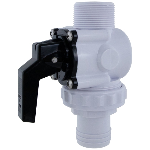HydroTools Swimming Pool and Spa Standard Left Outlet 3-Way Ball Valve - 6.25"