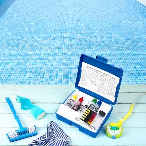 HydroTools 4-In-1 Deluxe Swimming Pool Test Kit with Storage Case