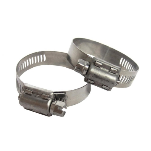 Set of 2 Silver Colored Hose Clamps - 2.5-Inch