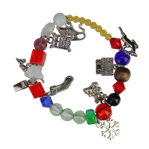ROMAN  The Night Before Christmas Glass Beaded Bracelet - Size Large In Multicolor