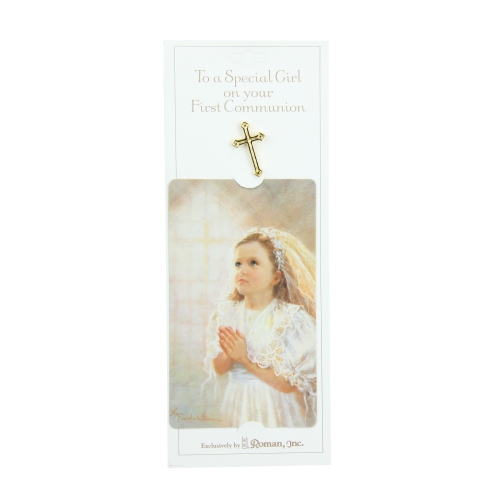 Club Pack de 24 épinglettes de la première Communion Girl avec carte de prière n° 40109