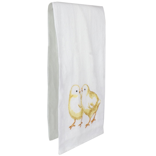 25" Yellow and White Cotton Chick Towel