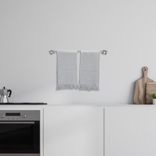 Set of 2 Gray Fringed Hand Towel Kitchen Decor - 22"