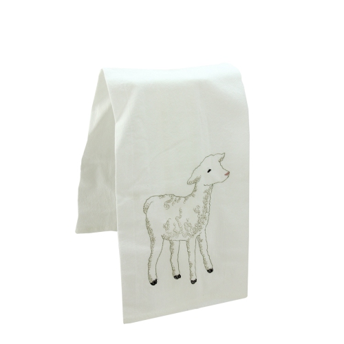 GALLERIE II  27" Decorative Embroidered Style Lamb Flour Sack Kitchen Hand Towel