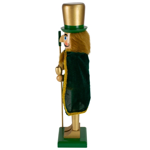 15" Green and Gold Luck of the Irish Christmas Nutcracker