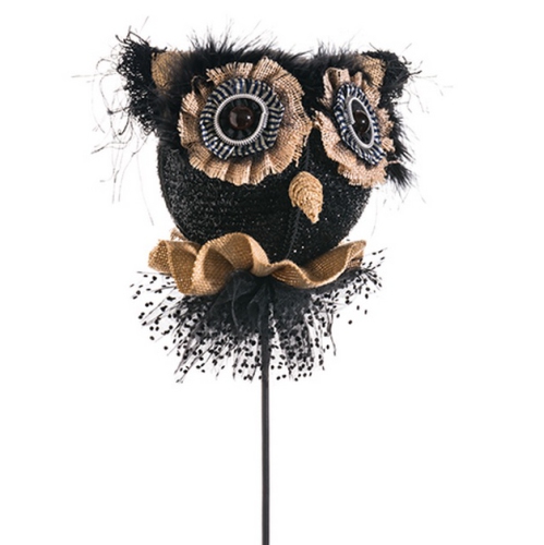 ALLSTATE  20.5" Black And Owl Stick Halloween Decor In Brown