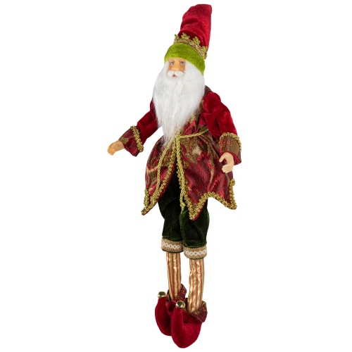 Elf Christmas Figure with Bendable Legs - 18" - Red and Green