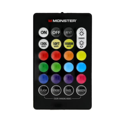 Monster – bande lumineuse à DEL pour l’intérieur MLB7-1027-BLK, 6,5 pi, alimentation USB