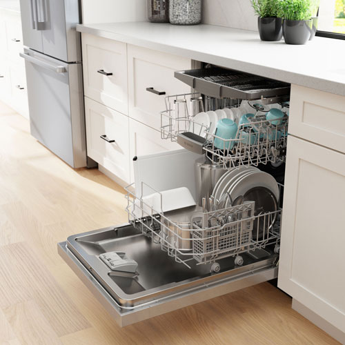 Bosch 24" 46dB Built-In Dishwasher with Stainless Steel Tub & Third Rack - Stainless Steel