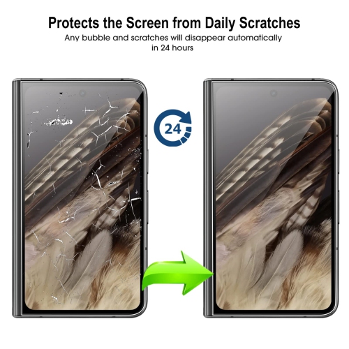 Screen Protector for Google Pixel Fold 5G, [2+2 Pack] Flexible Soft TPU Full Coverage 3D Curved Edge Elastic Screen Protector Cover HD Clear