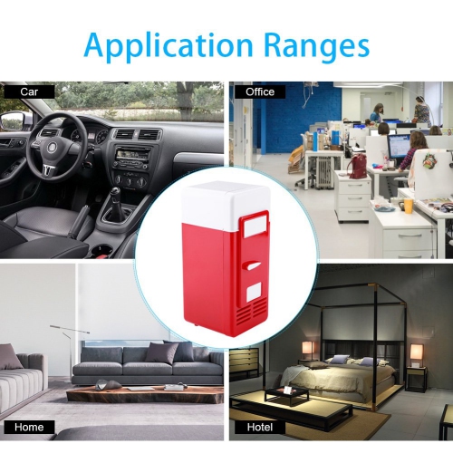 Mini USB Fridge - LED USB Refrigerator - Portable Compact Refrigerator - Drinks Beverage Cans,Refrigerator and Heater - For Home,Office, Car(Red)