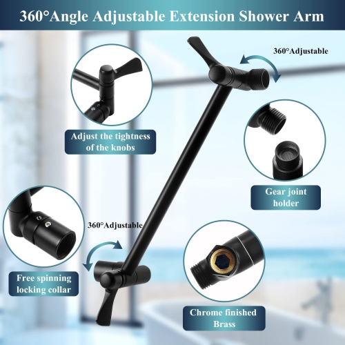 Bathroom High Pressure Hand-held Showerhead with Holder and 59 Inch Stainless Steel Hose, High Flow Hand Held and Adjustable Replacement Hand Held