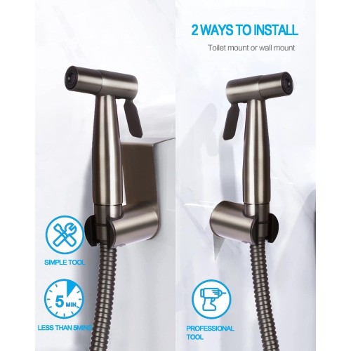 Handheld Bidet Sprayer for Toilet Bidet Sprayer with Adjustable Water Pressure Control for Feminine Wash, Stainless Steel Brushed Nickel Cloth Diaper