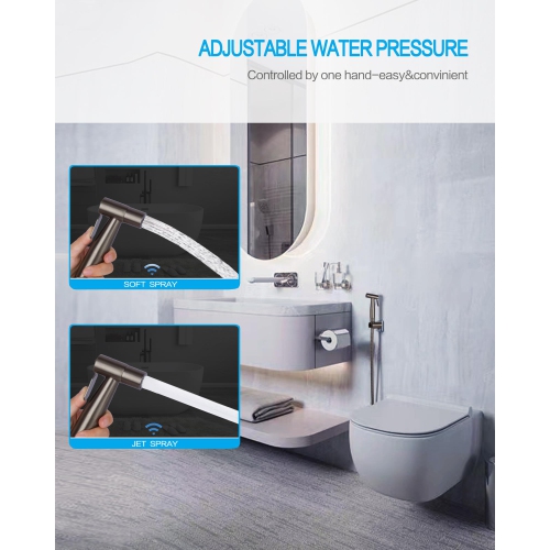 Handheld Bidet Sprayer for Toilet Bidet Sprayer with Adjustable Water Pressure Control for Feminine Wash, Stainless Steel Brushed Nickel Cloth Diaper