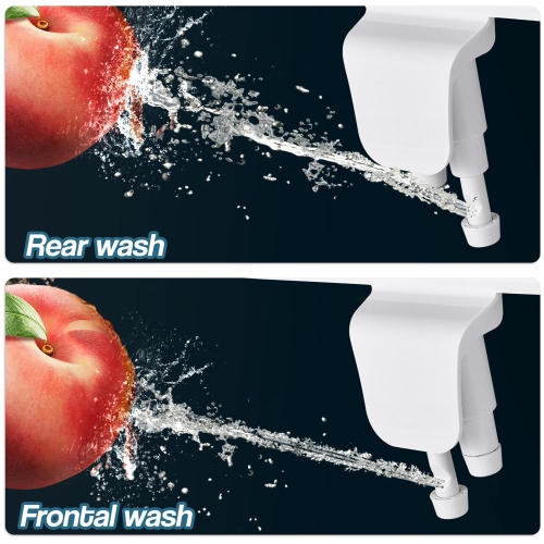 Ultra-Slim Bidet, Non-Electric Dual Nozzle Bidet Attachment for Toilet with Metal Inlet, Fresh Water Pressure Adjustable Bidet Toilet Seat Attachment
