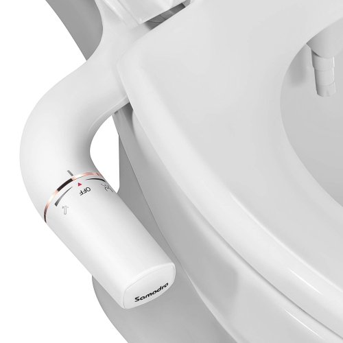 Bidet autonettoyant pour toilettes, embout simple ultra-mince pour toilettes avec pression d'eau réglable, eau douce bidet non électrique, bidet mini