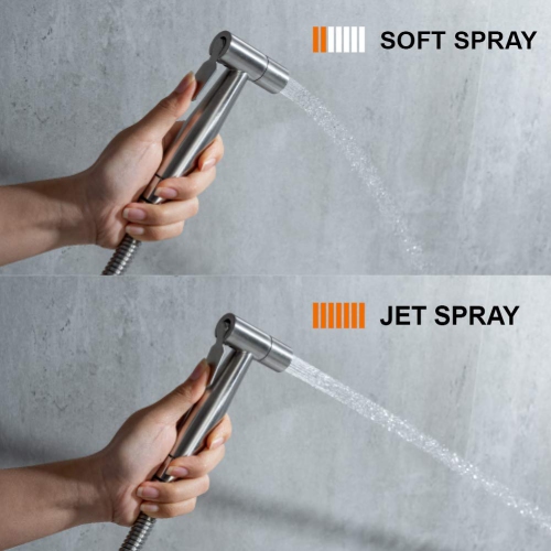 Handheld Bidet Sprayer for Toilet-Adjustable Water Pressure Control with Bidet Hose for Feminine Wash, Stainless Steel Brushed Nickel Cloth Diaper