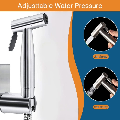 Handheld Bidet Toilet Sprayer, Version 2.0 Stainless Steel Bathroom Bidet Sprayer Set, Brush Nickel Finish,Wall or Toilet Mount