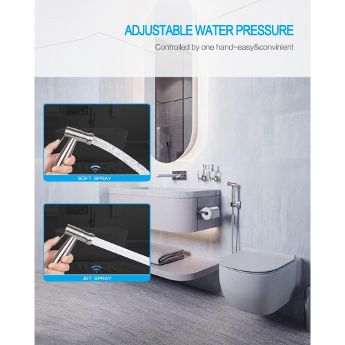 Handheld Bidet Sprayer for Toilet-Toilet Bidet Sprayer with Adjustable Water Pressure Control, Stainless Steel Brushed Nickel Cloth Diaper Bidet