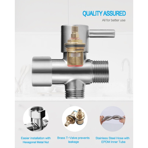 Handheld Bidet Sprayer for Toilet-Toilet Bidet Sprayer with Adjustable Water Pressure Control, Stainless Steel Brushed Nickel Cloth Diaper Bidet