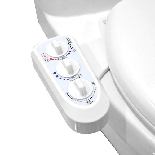 Hot and Cold Water Bidet toilet bidet- Self Cleaning -Dual Nozzle - Non-Electric Mechanical Bidet Toilet Attachment - Adjustable Water Pressure and