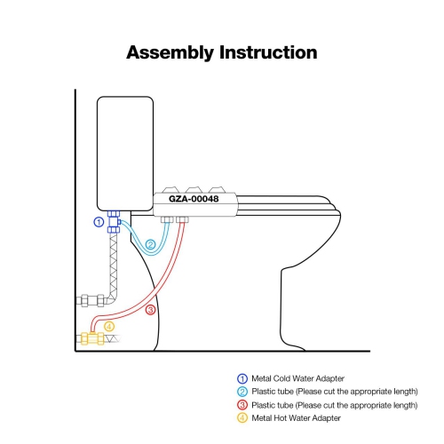 Hot and Cold Water Bidet toilet bidet- Self Cleaning -Dual Nozzle - Non-Electric Mechanical Bidet Toilet Attachment - Adjustable Water Pressure and