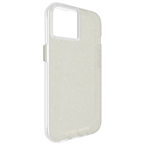 Case-Mate Sheer Crystal Fitted Hard Shell Case for iPhone 16e/15/14/13 - Clear/Gold