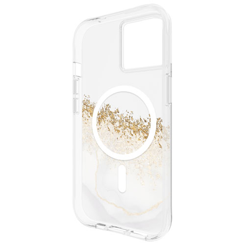 Case-Mate Karat Marble Fitted Hard Shell Case w/ MagSafe for iPhone 16e/15/14/13 - Clear/Gold/Marble