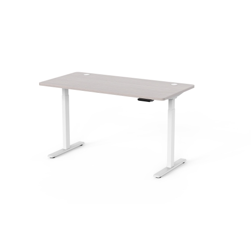 Ergoloop Oak - White Dual motor electric Sit - Stand desk 59" x 29.5" top with memory adjustments, timer and anti-collision system built on top notch