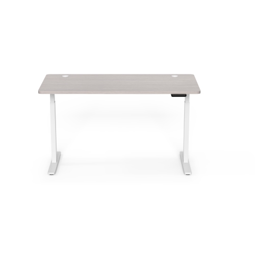 Ergoloop Oak - White Dual motor electric Sit - Stand desk 59" x 29.5" top with memory adjustments, timer and anti-collision system built on top notch