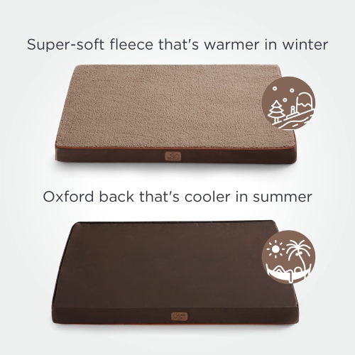 Large Dog Bed for Large Dogs - Orthopedic Dog Beds with Removable Washable Cover, Egg Crate Foam Pet Bed Mat, Suitable for Dogs Up to 75 lbs, Brown