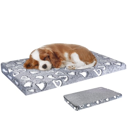 HLD Dog Bed Mat Reversible(Cool & Soft), Stylish 24” Pet Bed Mattress for Dog Crate, Water Proof Linings, Removable Machine Washable Cover, Pet Bed for Small Dog & Cats Up to 25Lbs