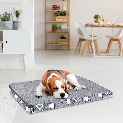 Dog Bed Mat Reversible(Cool & Soft), Stylish 36” Pet Bed Mattress for Dog Crate, Water Proof Linings, Removable Machine Washable Cover, Pet Bed for