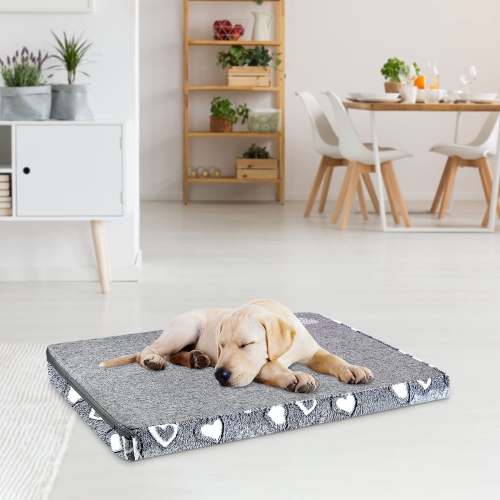 Dog Bed Mat Reversible(Cool & Soft), Stylish 30” Pet Bed Mattress for Dog Crate, Water Proof Linings, Removable Machine Washable Cover, Pet Bed for