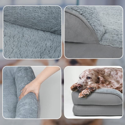 Orthopedic Dog Bed 106x80x20CM,Ergonomic Dog Sofa,Two Pads Removable,Cover with Non-Slip and Machine Washable