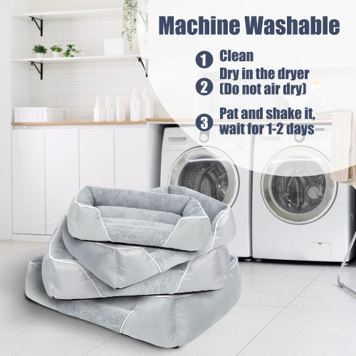 Dog Bed for Medium Dogs, Rectangle Machine Washable Dog Bed Warming Calming Pet Sofa Comfortable Orthopedic Dog Bed for Small Medium Dogs with