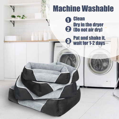 Dog Bed for Medium Dogs, Rectangle Machine Washable Dog Bed Warming Calming Pet Sofa Comfortable Orthopedic Dog Bed for Small Medium Dogs with