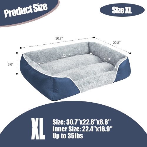 Dog Bed for Medium Dogs, Rectangle Machine Washable Dog Bed Warming Calming Pet Sofa Comfortable Orthopedic Dog Bed for Small Medium Dogs with
